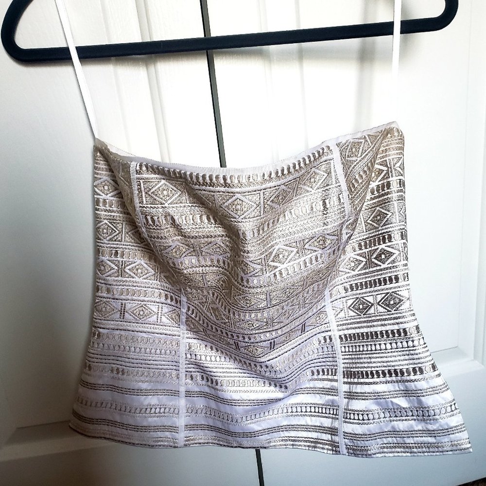 White House Black Market Gold and White Corset